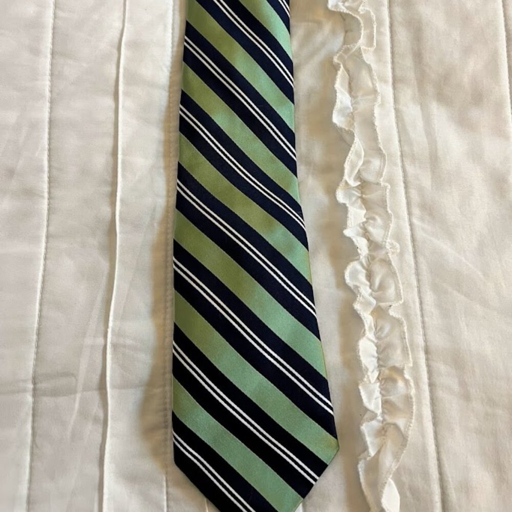 Nautica Tie Green Navy Stripe